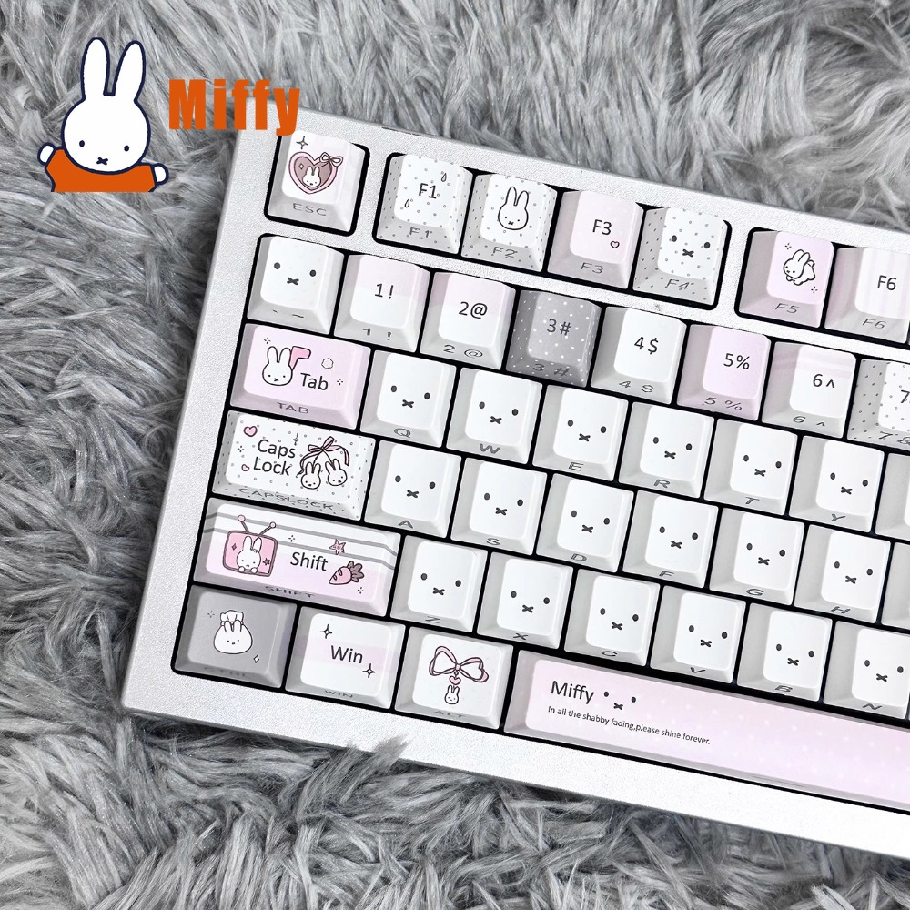 Keyboard Tenkeyless - Kawaii Miffy mechanisch toetsenbord Keycap Set