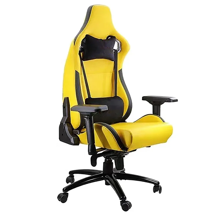 Esports Gaming Chair - # Geel en zwart PVC raceautostoelen