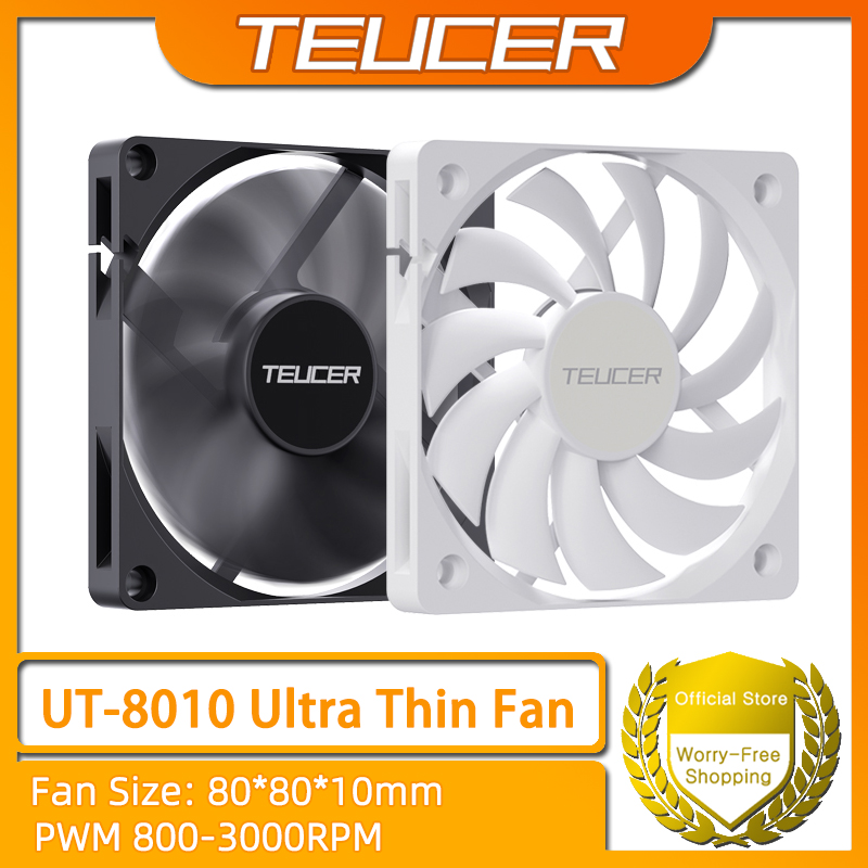 Esports Gaming Fan - TEUCER UT-8010 Ultradunne chassisventilator 80x10mm PWM