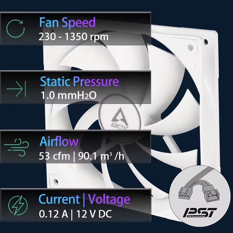 ARCTIC F12 PWM PST 120 mm vent - Esports Gaming Fan recensie en prijs
